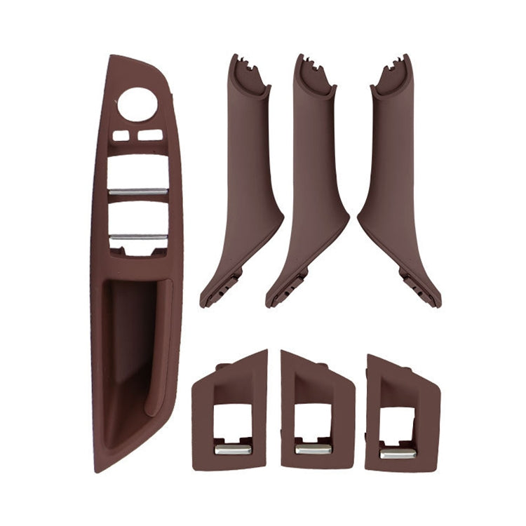 Car Imported Version Inside Doors Handle Pull Trim Cover 5141 7225 873 for BMW F10 F18, Left Driving (Wine Red)