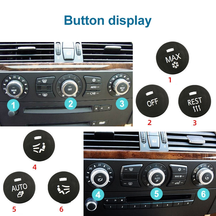 Car Air Conditioner Panel Switch Button REST Key 6131 9250 196-1 for BMW E60 2003-2010, Left Driving