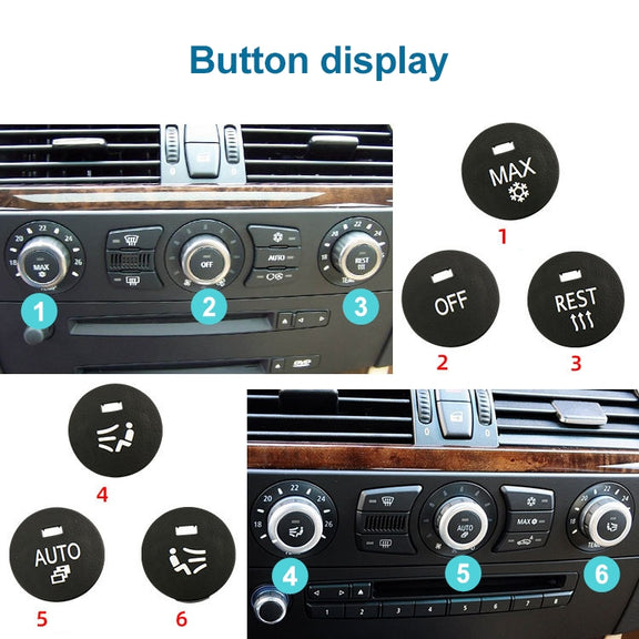 Car Air Conditioner Panel Switch Button REST Key 6131 9250 196-1 for BMW E60 2003-2010, Left Driving