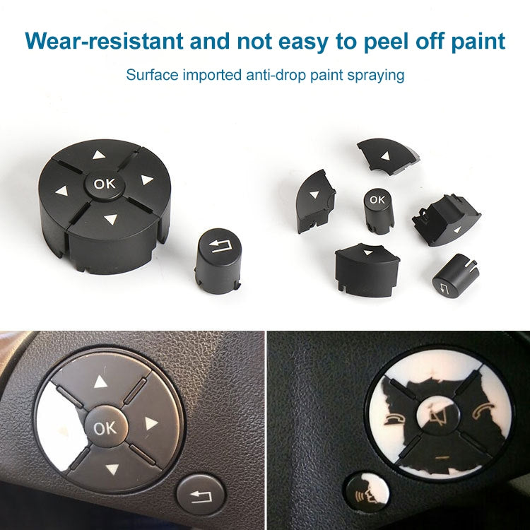 Car Right Side Steering Wheel Switch Buttons Panel for Mercedes-Benz W204 2007-2014, Left Driving(Brown)