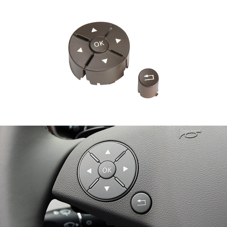 Car Left Side Steering Wheel Switch Buttons Panel for Mercedes-Benz W204 2007-2014, Left Driving(Brown)