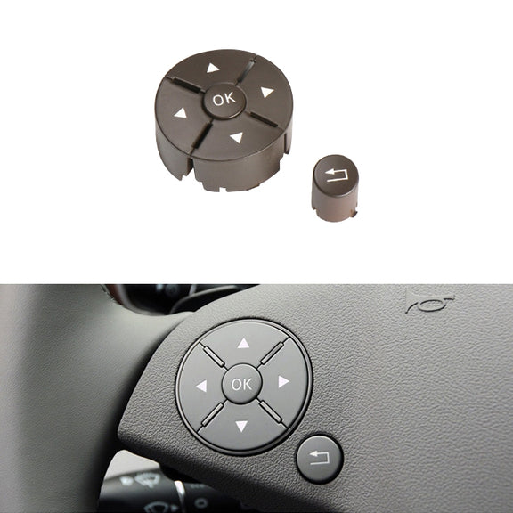 Car Left Side Steering Wheel Switch Buttons Panel for Mercedes-Benz W204 2007-2014, Left Driving(Brown)