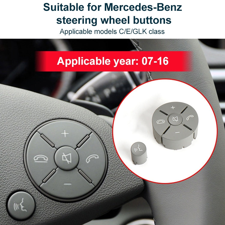 Car Left Side Steering Wheel Switch Buttons Panel for Mercedes-Benz W204 2007-2014, Left Driving(Brown)