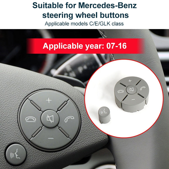 Car Left Side Steering Wheel Switch Buttons Panel for Mercedes-Benz W204 2007-2014, Left Driving(Brown)