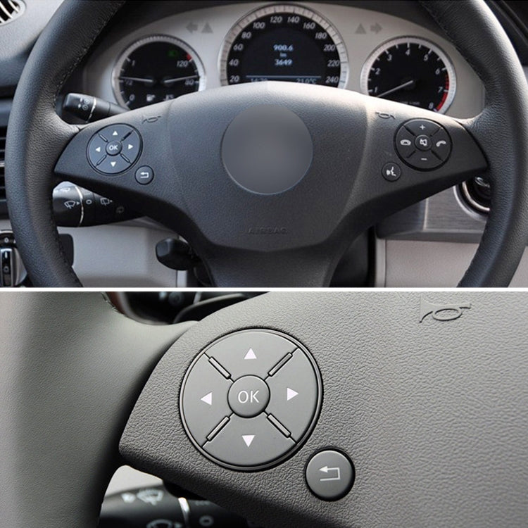 Car Left Side Steering Wheel Switch Buttons Panel for Mercedes-Benz W204 2007-2014, Left Driving(Brown)