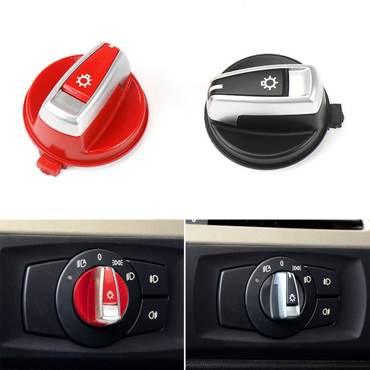 Car Headlight Switch Button Knob Cover Trim 6131 6932 796 for BMW X1 2009-2015, Left Driving(Red)