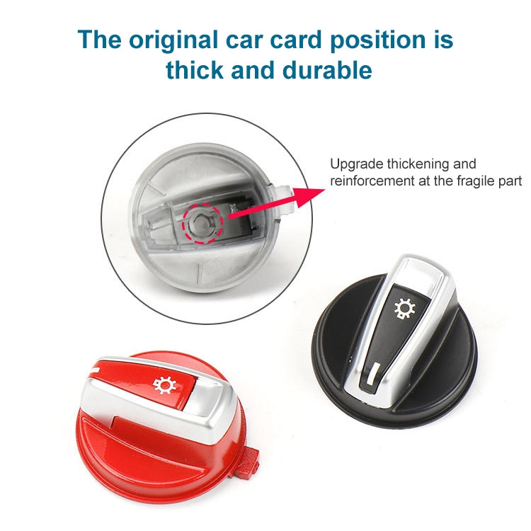 Car Headlight Switch Button Knob Cover Trim 6131 6932 796 for BMW X1 2009-2015, Left Driving(Red)