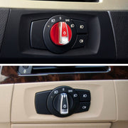Car Headlight Switch Button Knob Cover Trim 6131 6932 796 for BMW X1 2009-2015, Left Driving(Red)