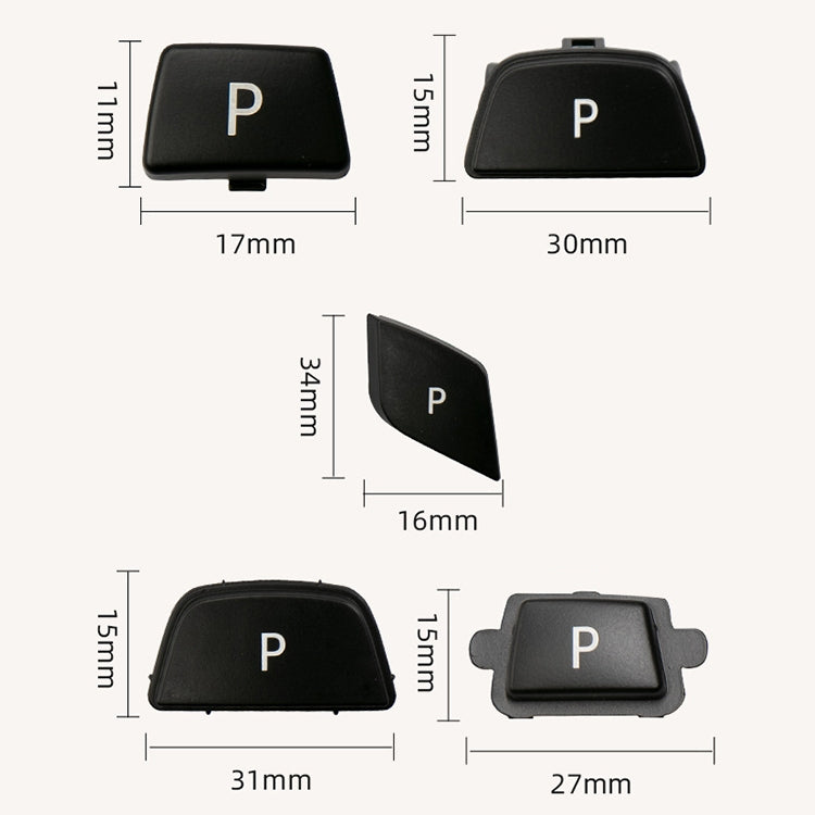 Car Gear Lever Auto Parking Button Letter P Cap for BMW X5 X6 2013-, Left Driving (Black)