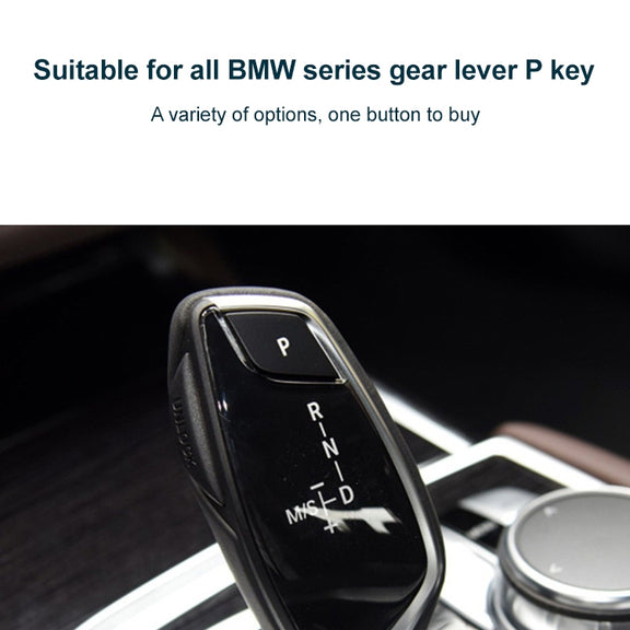 Car Gear Lever Auto Parking Button Letter P Cap for BMW X5 X6 2013-, Left Driving (Black)