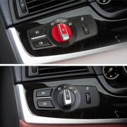 Car Headlight  Switch Button Knob for BMW 5 Series 2010-2017, Left Driving (Red)