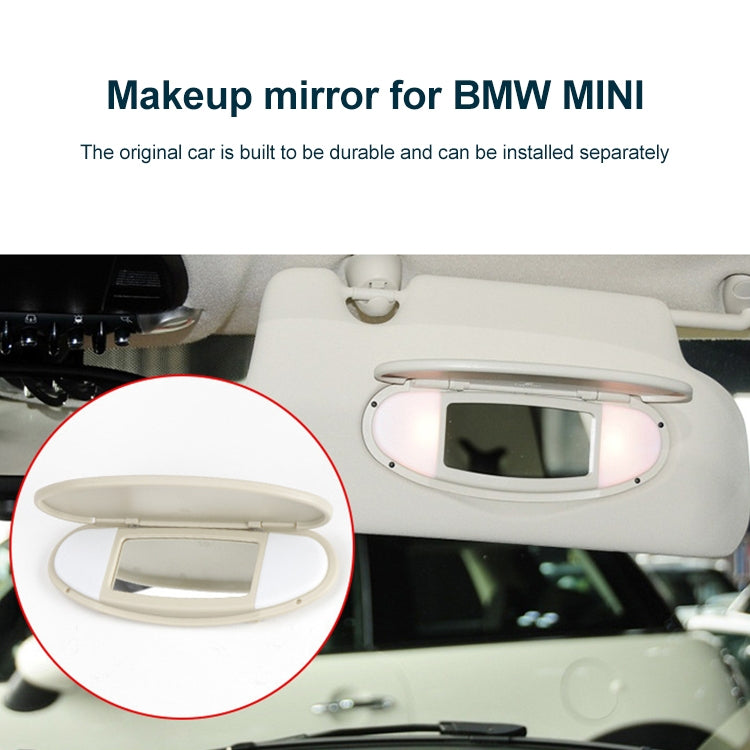 Car Sunshade Makeup Mirror Sun Visor for BMW mini R50R56, Left Driving (Grey)