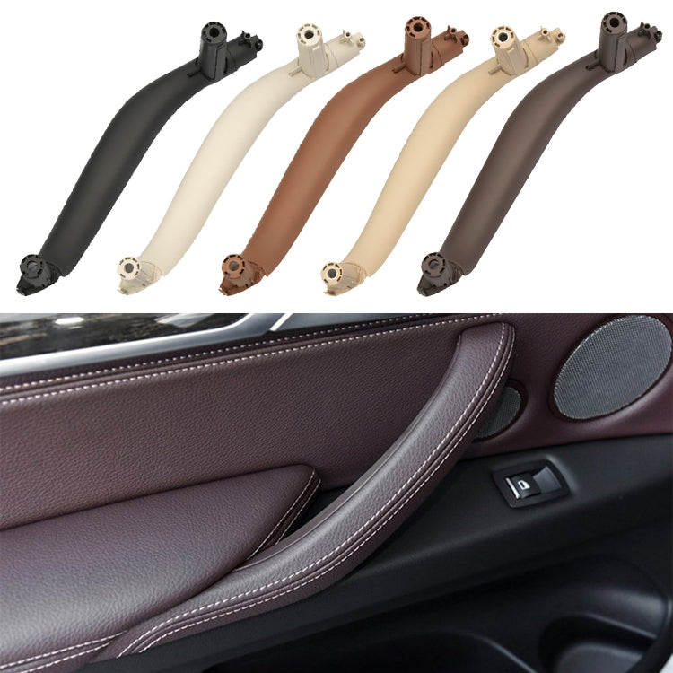 Car Right Side Inside Doors Handle Pull Trim Cover for BMW X5 / X6, Left Driving (Grey White)
