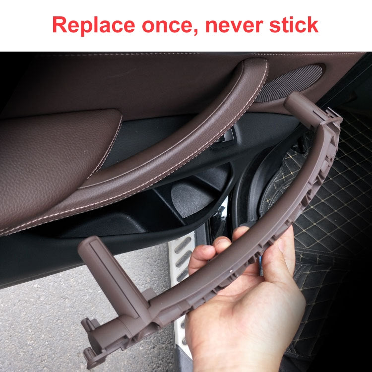 Car Right Side Inside Doors Handle Pull Trim Cover for BMW X5 / X6, Left Driving (Grey White)