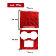 For Tesla Model 3 2017-2022 / Model Y 2000- Car Carbon Fiber Central Control Decorative Sticker (Red)