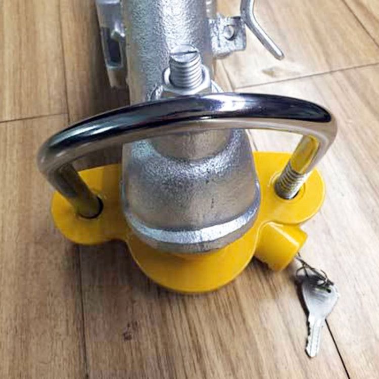 Universal Trailer Ball Hitch Coupler Lock Adjustable Trailer U Shape Coupling Lock, Random Color Delivery
