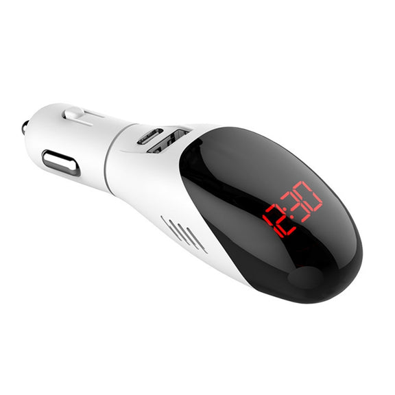 Multifunctional Formaldehyde Removal Air Purifier QC3.0 Car Phone Charger Display Screen (White)