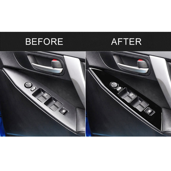 For Mazda 3 Axela 2010-2013 4 in 1 Car Window Lift Panel Decorative Sticker, Right Drive