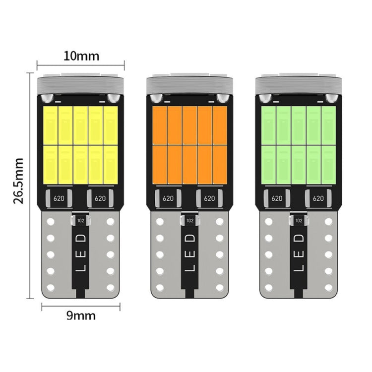 10pcs T10 4014-26SMD Car Bright Lights LED Clearance Light Lamp Reading Light (Yellow Light)