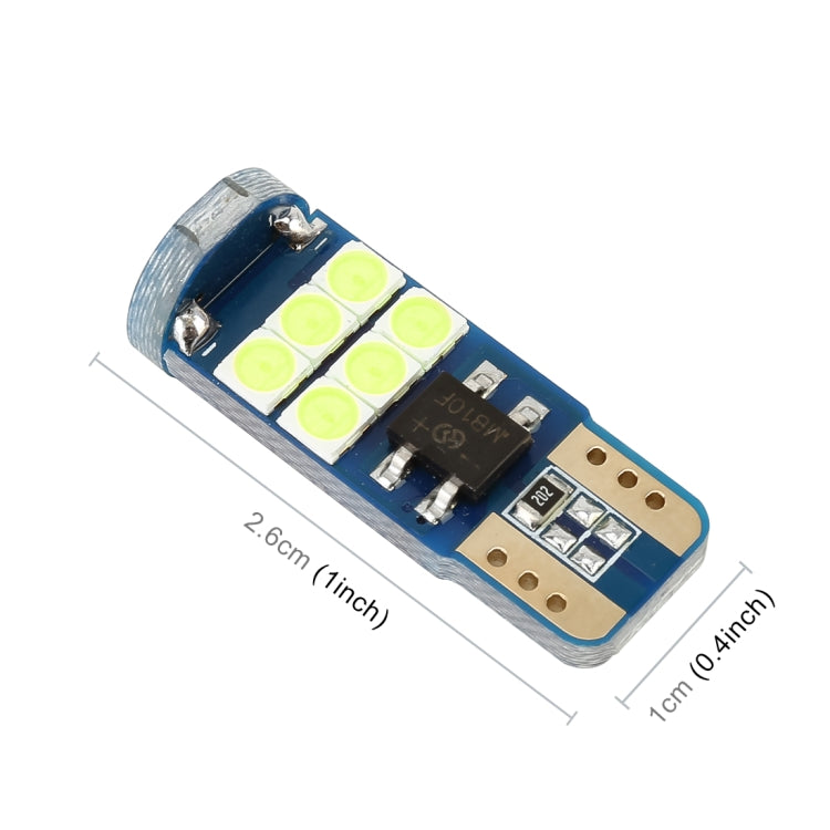 2 PCS T10 DC12 / 1W / 6000K / 80LM 9LEDs SMD-3030 Car Clearance Light(White Light)