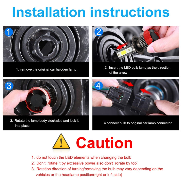 2 PCS EV18 H7 DC9-30V 20W 6000K 2500LM Car LED Headlight Lamps