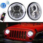 2 PCS 7 inch DC12V 6000K-6500K 50W Car LED Headlight Lamp Beads for Jeep Wrangler / Harley, Support APP + Bluetooth Control(Silver)