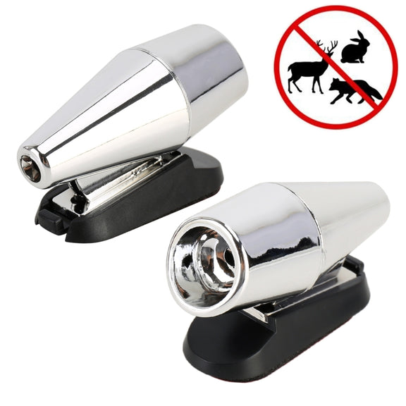 Car ABS Deer Alert Sound Alarm Ultrasonic Wind Power Animal Repeller(Black Silver)