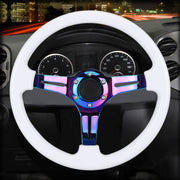 Car Colorful Modified Racing Sport Horn Button Steering Wheel, Diameter: 35cm(White)