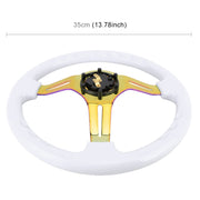 Car Colorful Modified Racing Sport Horn Button Steering Wheel, Diameter: 35cm(White)