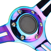 Car Colorful Modified Racing Sport Horn Button Steering Wheel, Diameter: 35cm(White)