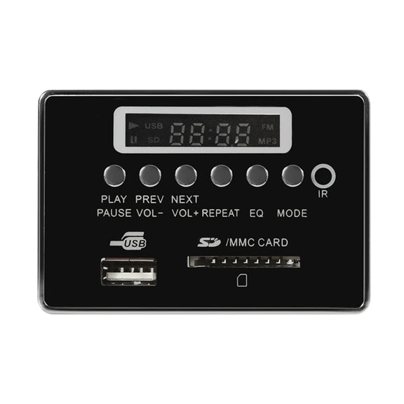 Car 5V Audio MP3 Player Decoder Board FM Radio SD Card USB AUX, with Bluetooth / Remote Control(Black)