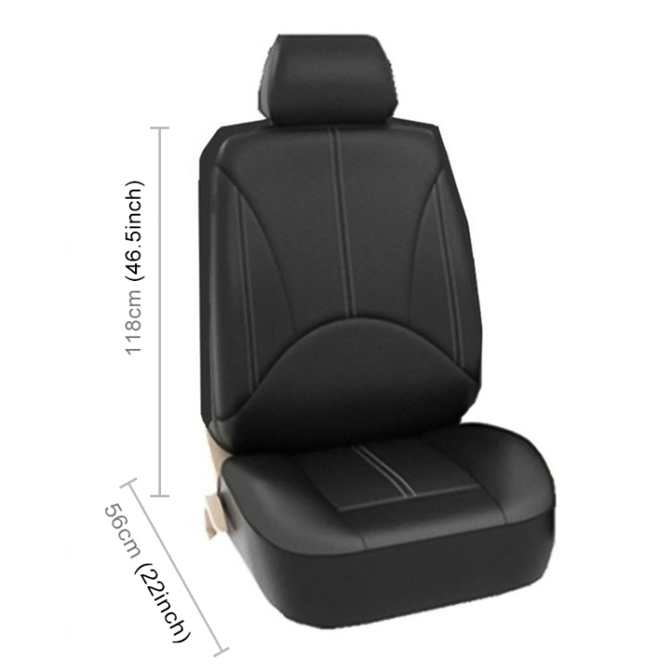 4 in 1 Universal PU Leather Four Seasons Anti-Slippery Front Seat Cover Cushion Mat Set for 2 Seat Car (Brown)