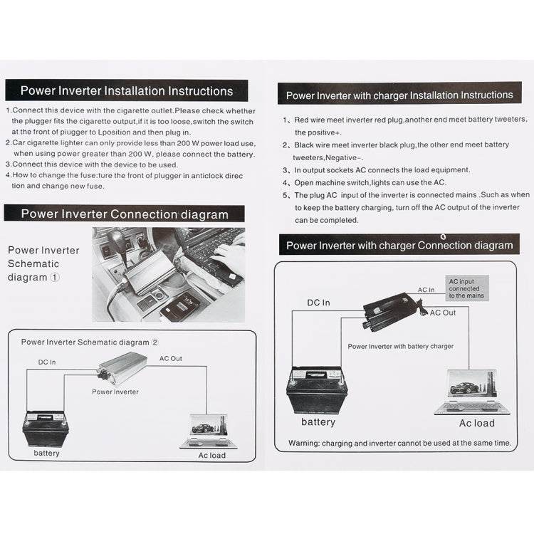 3000W DC 24V to AC 220V Car Multi-functional Sine Wave Power Inverter, Random Color Delivery