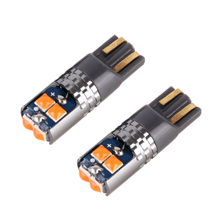 2 PCS T10 / W5W / 168 DC12-24V / 1.8W / 6000K / 140LM Car Clearance Light 4LEDs SMD-3030 Lamp Beads with Decoding & Constant Current (Yellow Light)