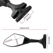 Motorcycle Modified Rear View Mirror Set with Light for Kawasaki (Carbon Fiber Black)