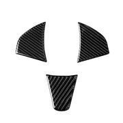3 in 1 Car Carbon Fiber Steering Wheel Button Decorative Sticker for Honda Fit, Left and Right Drive Universal