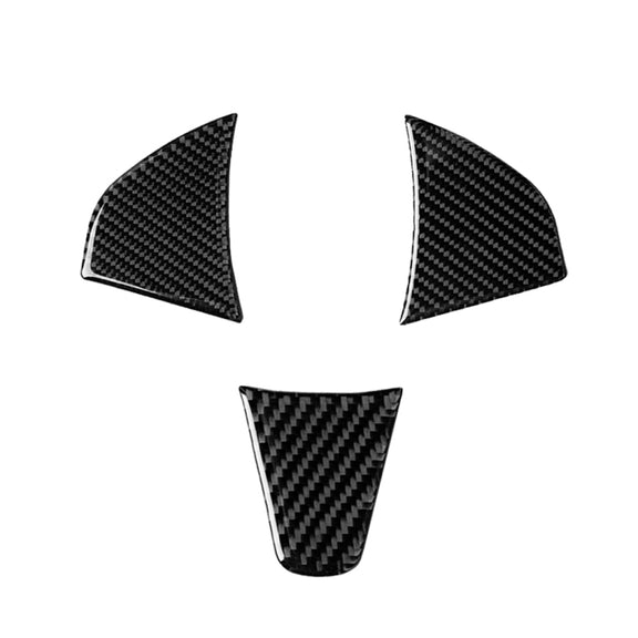 3 in 1 Car Carbon Fiber Steering Wheel Button Decorative Sticker for Honda Fit, Left and Right Drive Universal
