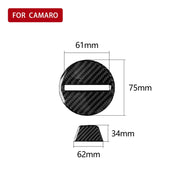 2 in 1 Car Carbon Fiber Steering Wheel Button Decorative Sticker for Chevrolet Camaro 2017-2019, Left and Right Drive Universal