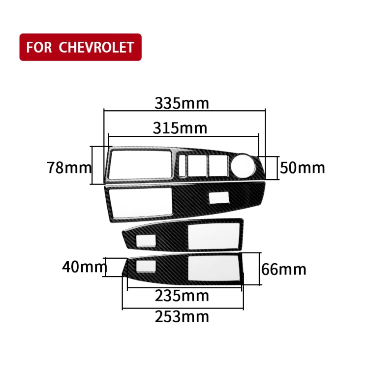 Car Carbon Fiber Window Lift Switch Panel Decorative Sticker for Chevrolet Cruze 2009-2015, Left Drive