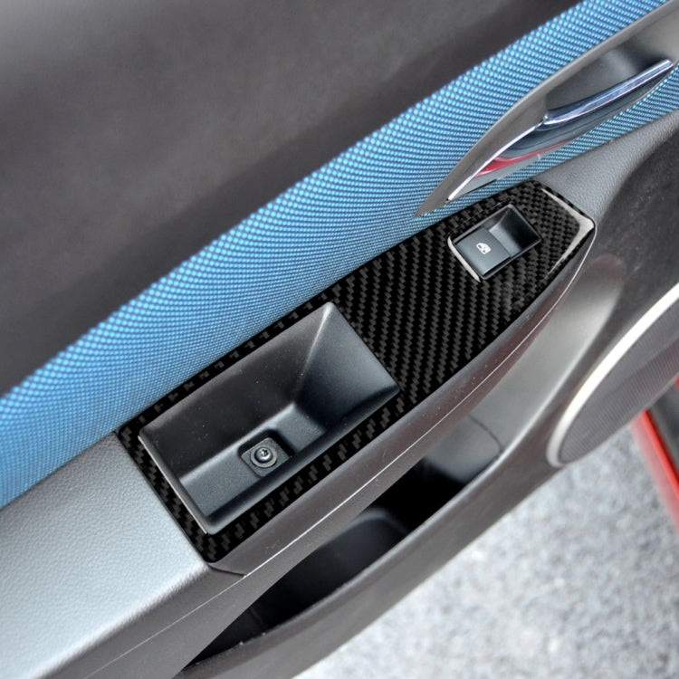 Car Carbon Fiber Window Lift Switch Panel Decorative Sticker for Chevrolet Cruze 2009-2015, Left Drive