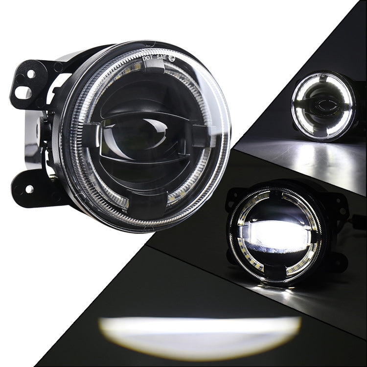 2 PCS 4 inch Car LED Angel Eyes Spotlight Modified Fog Lights for Jeep Wrangler / Dodge / Chrysler PT Cruiser