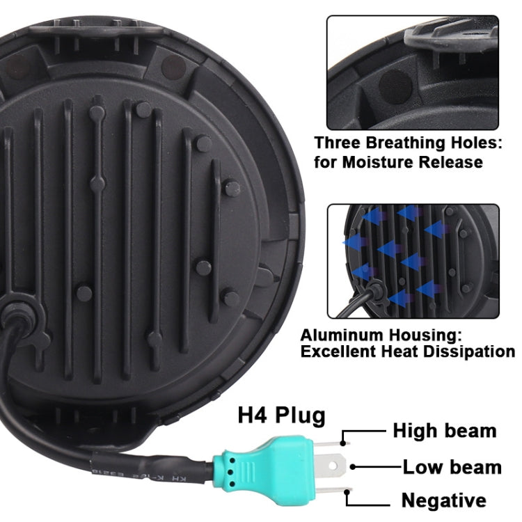 7 inch Round LED Motorcycle Headlight Modified Spotlight for Honda(Black)