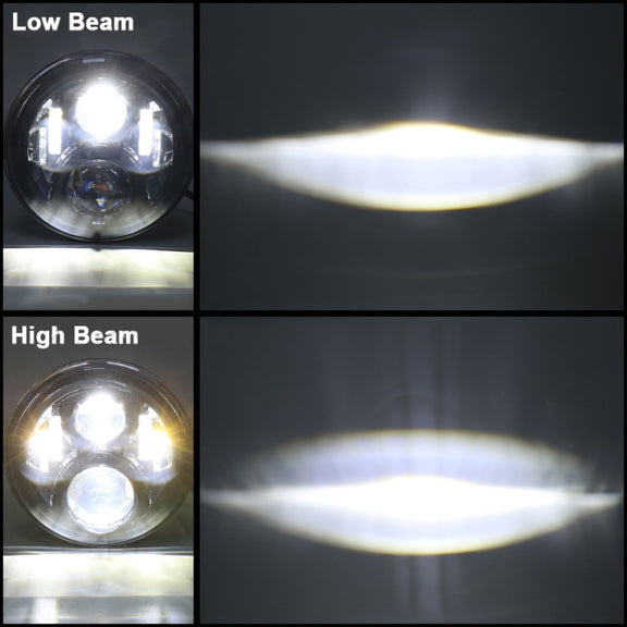 7 inch Round LED Motorcycle Headlight Modified Spotlight for Honda(Black)