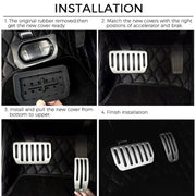 2 in 1 Car Non-Slip Pedals Foot Brake Pad Cover Set for Tesla Model S / X (Silver)
