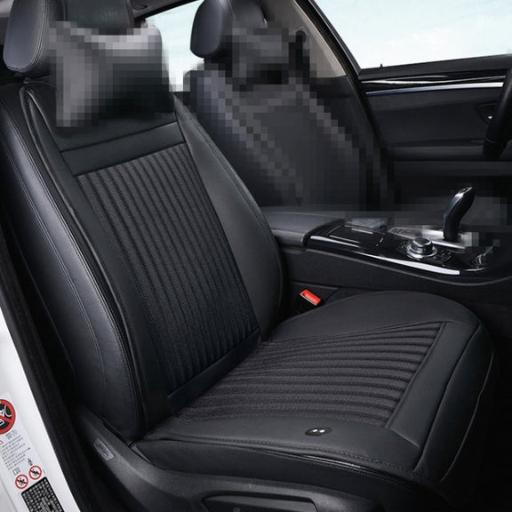 Car 12V Cushion Summer USB Breathable Ice Silk Seat Cover, Eight Fans + Ventilation and Refrigeration (Black)