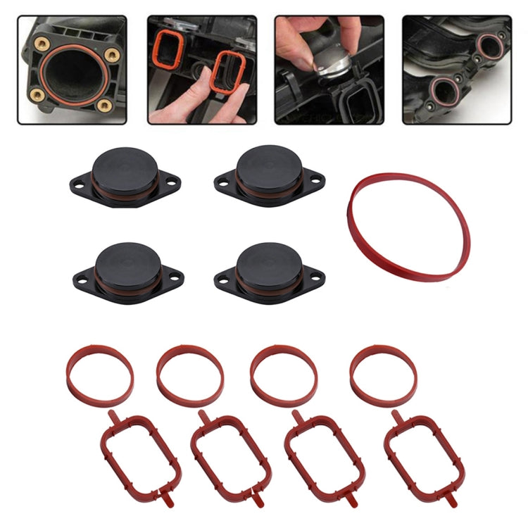 4x33mm Car Swirl Flap Air Intake Aluminum Gasket Remove Repair Kit(Black)