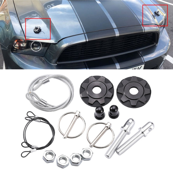 XH-6041 Car Universal Modified Aluminum Alloy Engine Hood Lock Cover(Black)