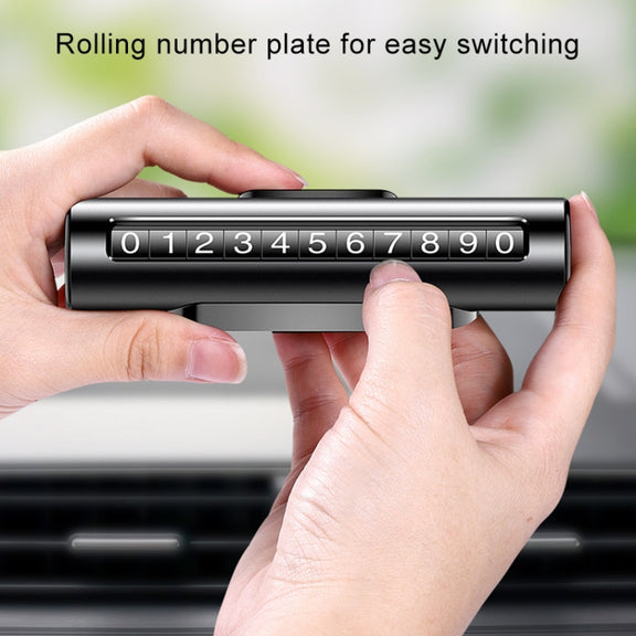 Car Metal Roller Creative Temporary Parking Card Parking Number Card (Red)
