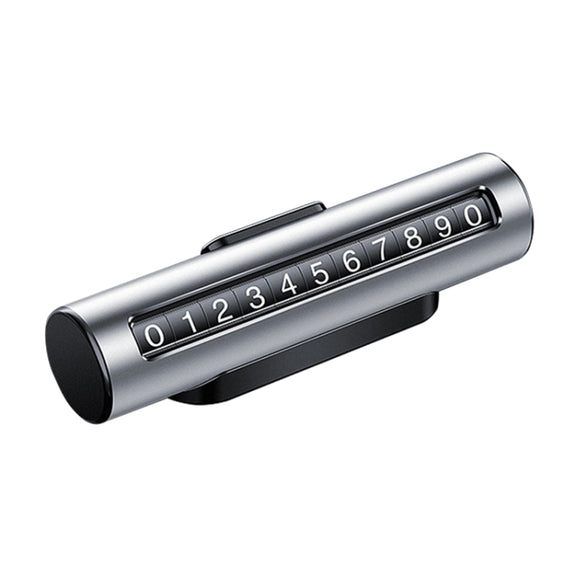 Car Metal Roller Creative Temporary Parking Card Parking Number Card (Silver)