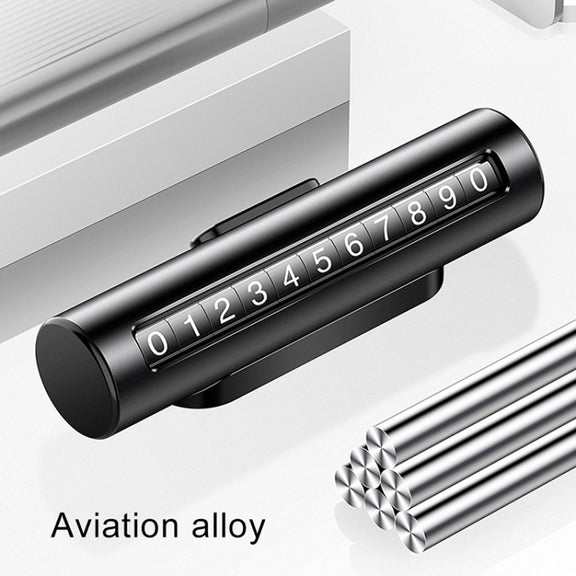 Car Metal Roller Creative Temporary Parking Card Parking Number Card (Silver)